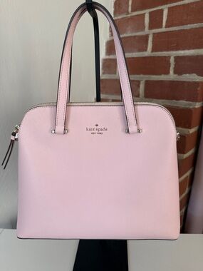 kate spade Pink Saffiano Dome Satchel with Silver Hardware
